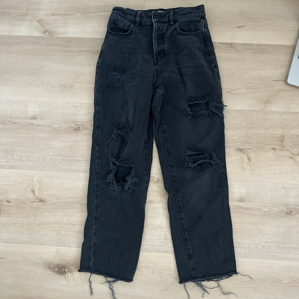 Pacsun Black Distressed Straight Jean